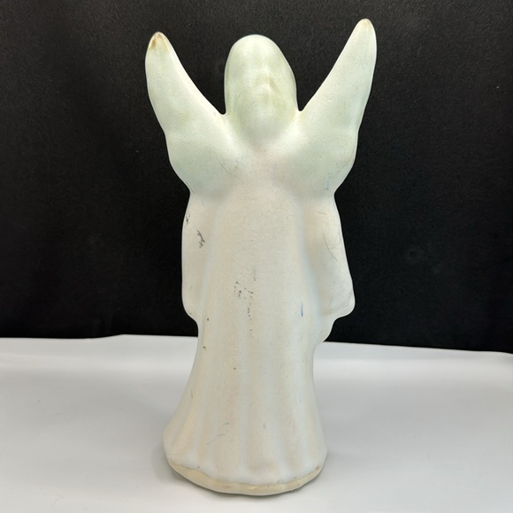 McCarty Pottery Angel & Child Figurine Mississippi Pottery White Jade Signed - Picture 3 of 6